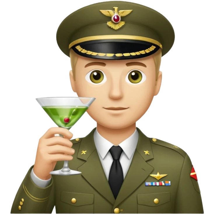 military man with a martini glass emoji