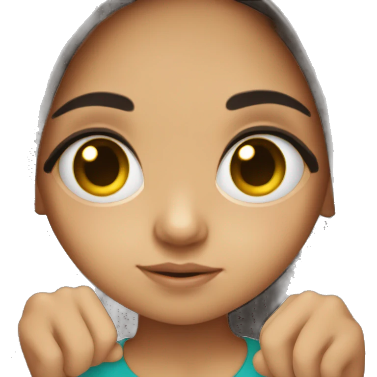 Cute hispanic girl with big eyes and long dark hair emoji