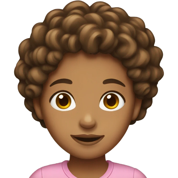 A girl with brown curly hair  emoji