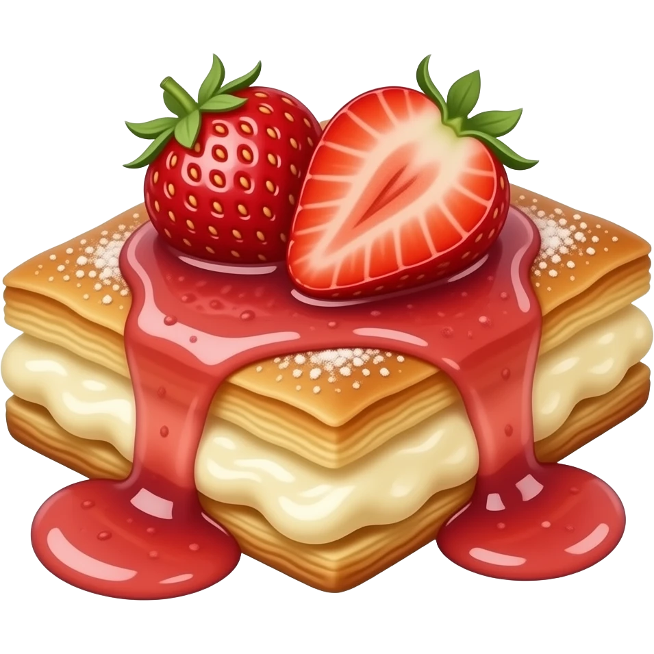 Make a knafeh look like strawberry flavour emoji