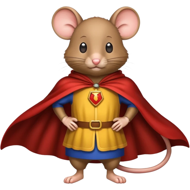 Mouse wearing a cape emoji
