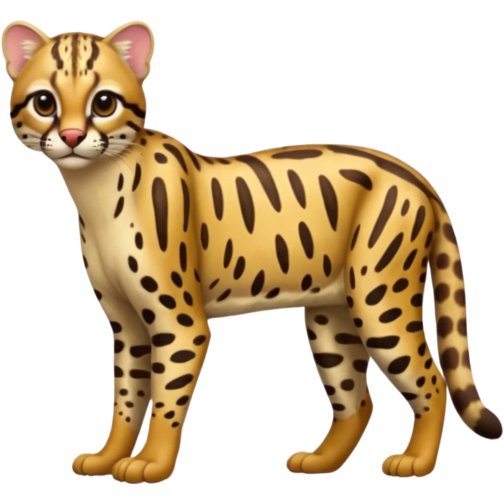 Realistic wild natural Ocelot, full body emoji