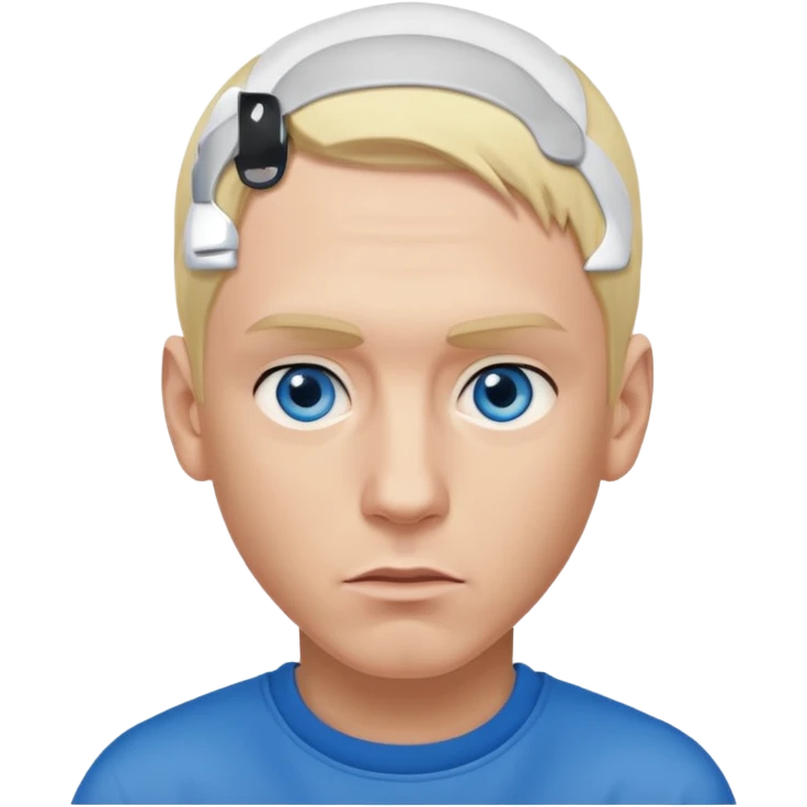 Eminem with blue eyes, blonde hair emoji
