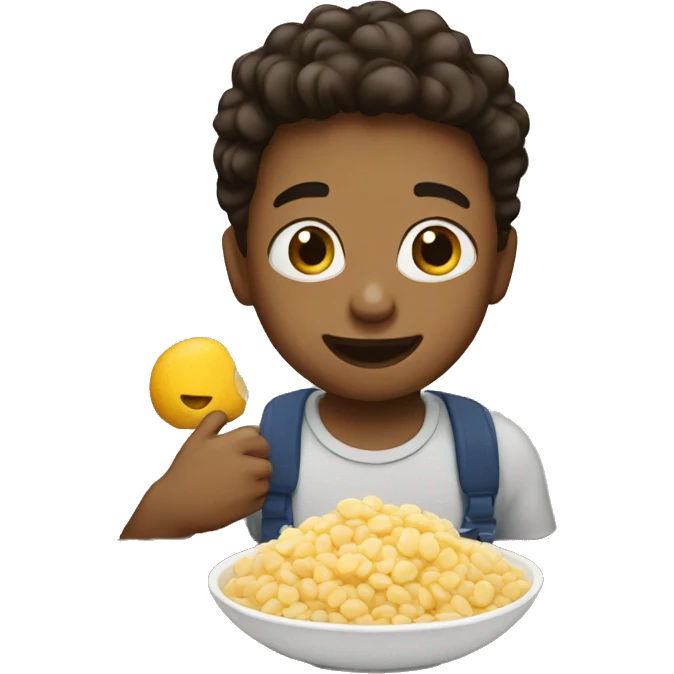 Boy eating Quaker  emoji