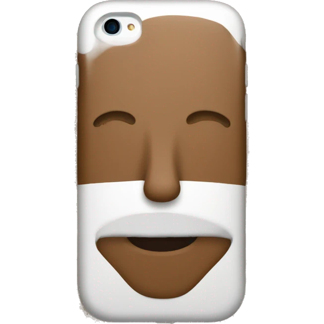 iPhone with brown and white checkered case emoji