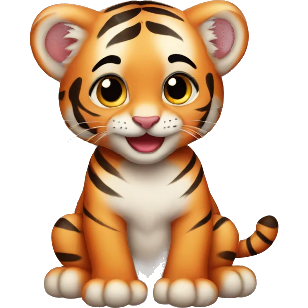 Baby tiger in love emoji