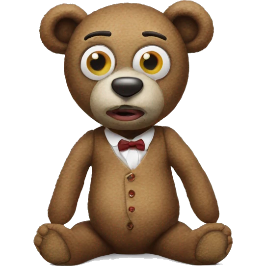 mr bean teddy bear with one eye as button emoji