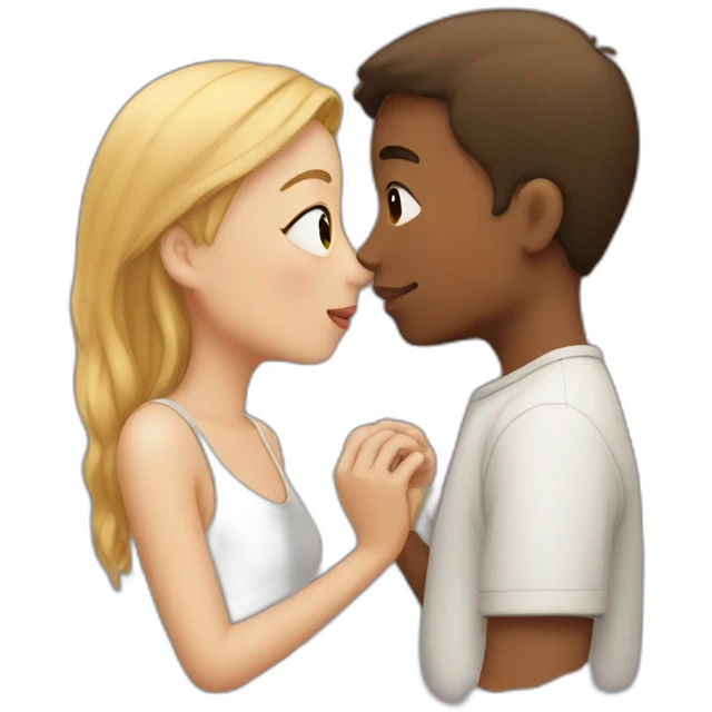Boy and girl kissing  emoji