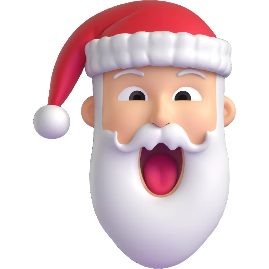 screaming face wearing a Santa hat emoji