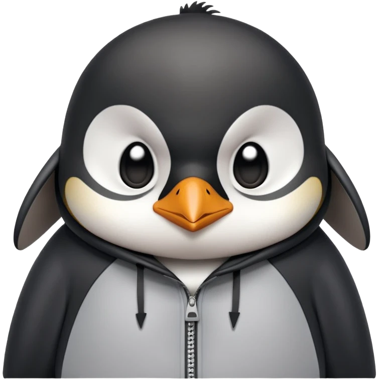 head and shoulders portrait of a friendly anthropomorphised penguin wearing a mafia-style tracksuit, soprano vibe, angry, intense brooding expression emoji
