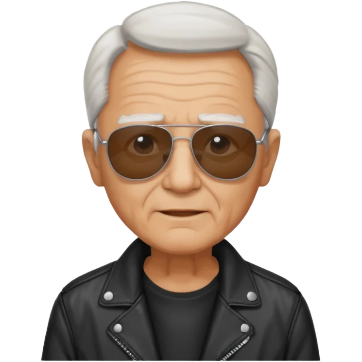 elderly man with sunglasses and jacket emoji