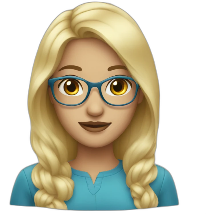blonde Woman Blue eyes glasses emoji