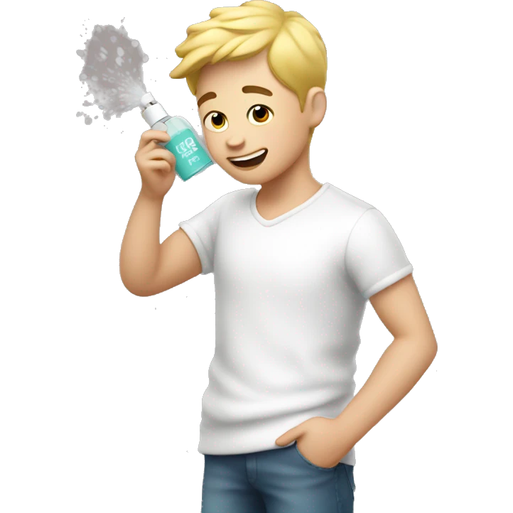 Cute white Gay Boy spraying perfume  emoji