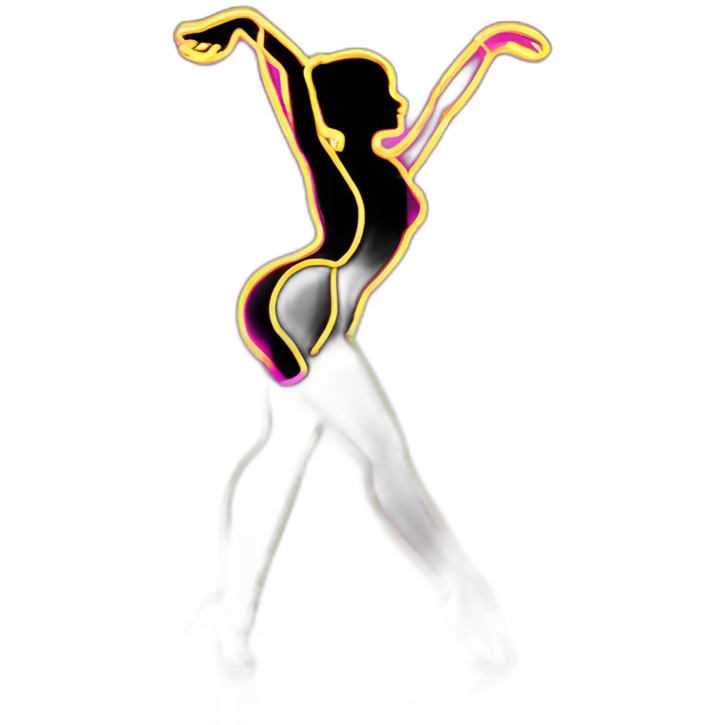 Moderately realistic Sexy silhouette dancer neon sign wiggle emoji