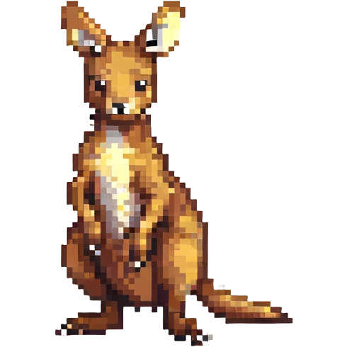 a kangaroo, pixel art style emoji