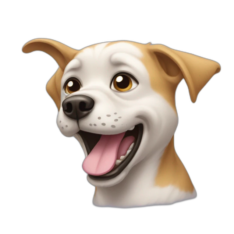 Chien qui pleure de rire emoji
