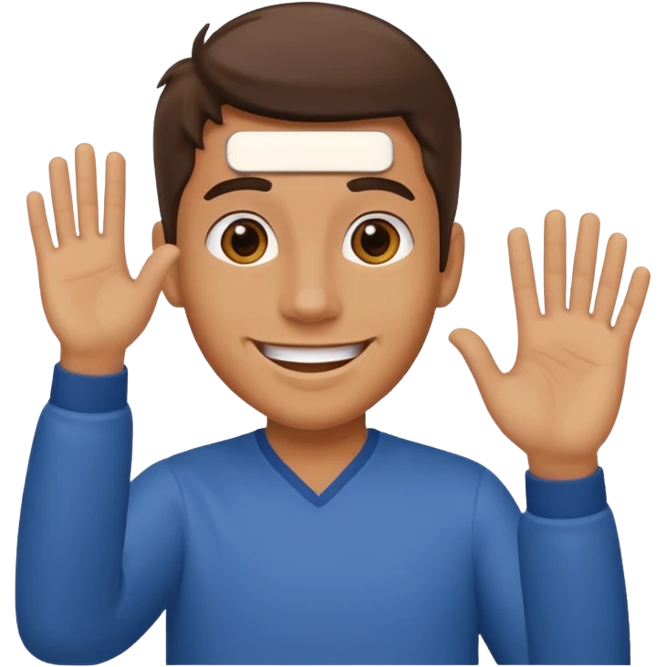 Hailing guy emoji