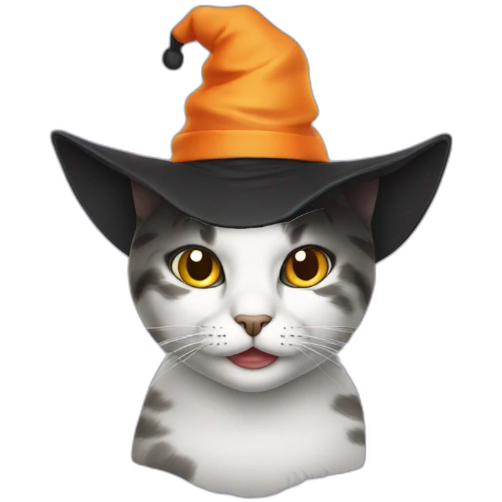 cat with halloween cap emoji