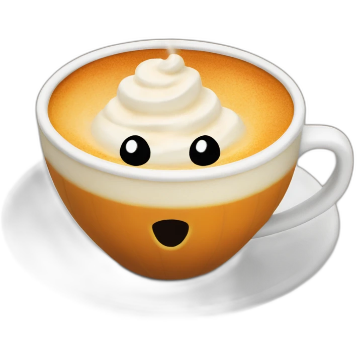 pumpkin spice latte with froth in a ghost shape emoji