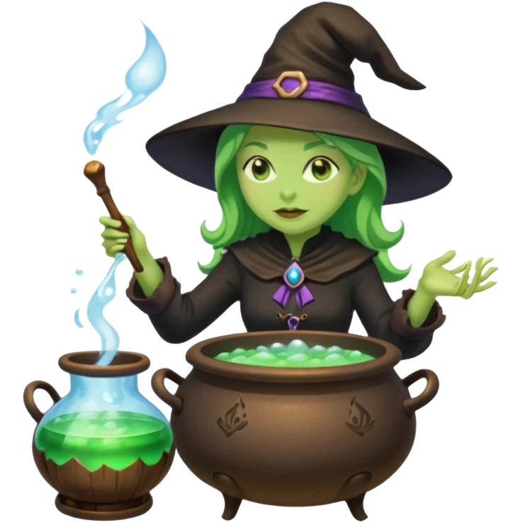 green witch cooking potion emoji