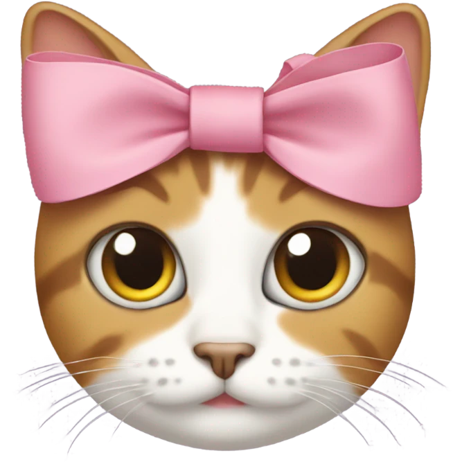 Cat wearing a bow on its head emoji