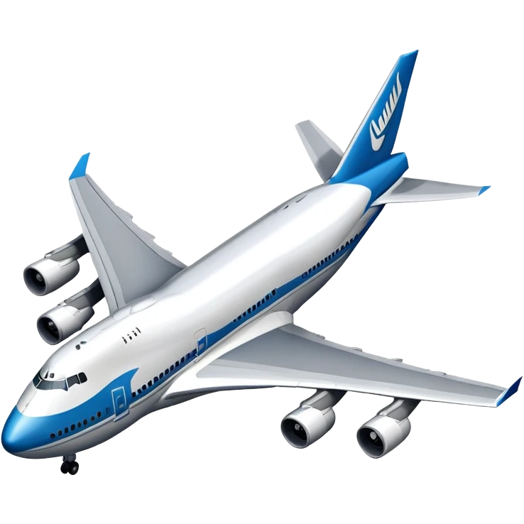 Boeing 747 jumbo jet with distinctive hump emoji