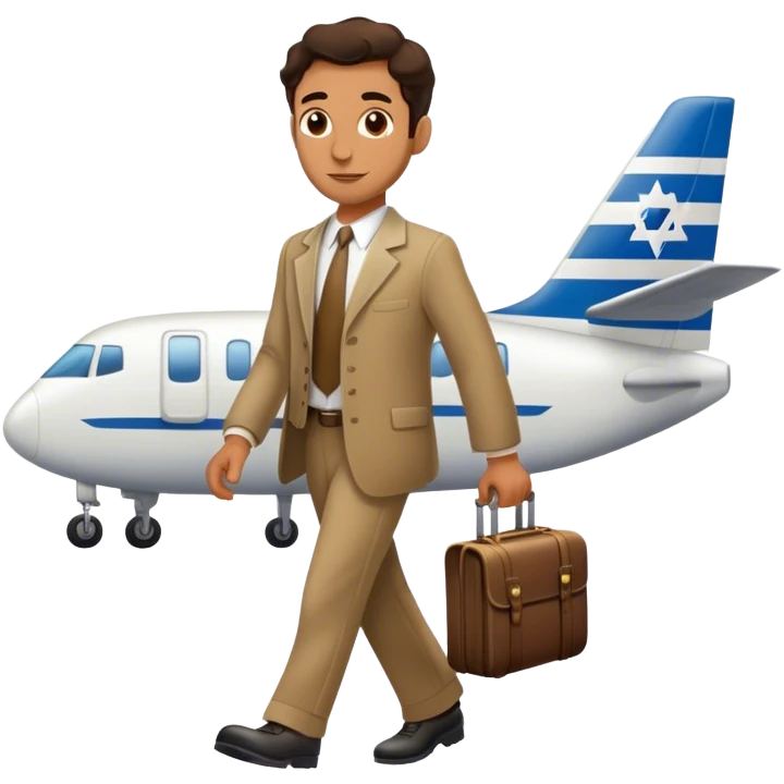 A Jewish salesman walking onto a plane emoji