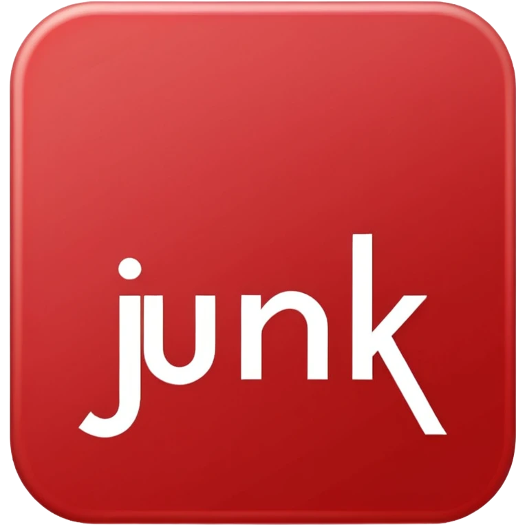 create a emoji that has the word "Junk" in a red circle with a line through it - this means "No junk" Make sure the word is readable through the red line emoji