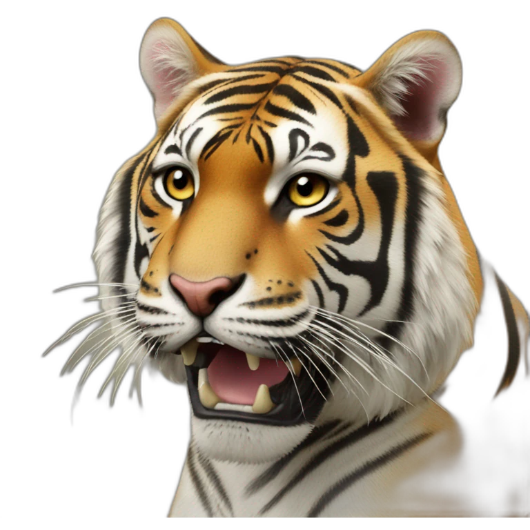 Tigre la bouche ouverte emoji