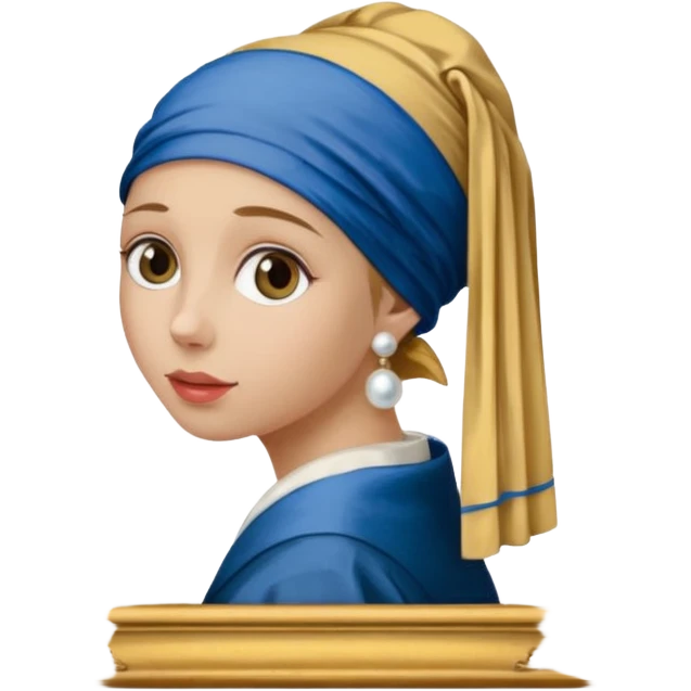 Girl with a Pearl Earring painting with frames emoji