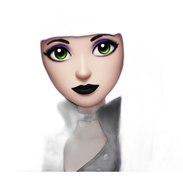 Elissabat -with bangs -long-hair-dark-plumpurple-and-black-vampire-goth-makeup-pinkeyes-romanticgothcloses- emoji