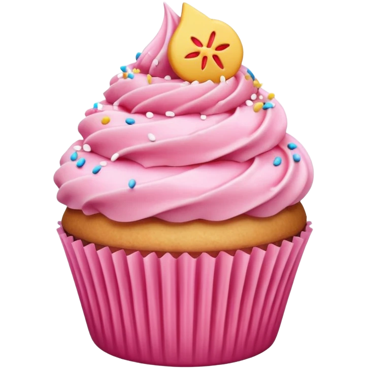 Cupcake with pink icing emoji