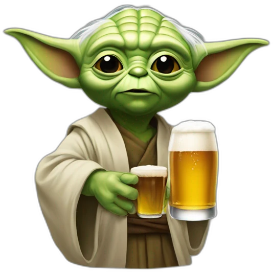yoda qui boit de la bière emoji