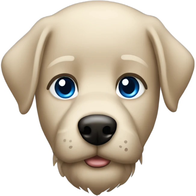 beard man black hair blue eyes black Labrador  emoji