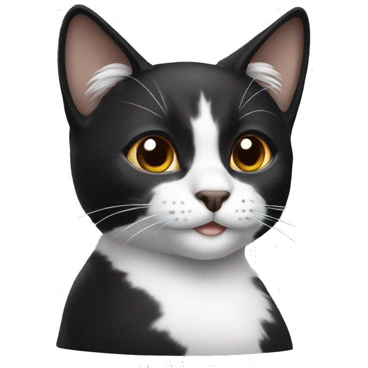 Cat black and withe emoji