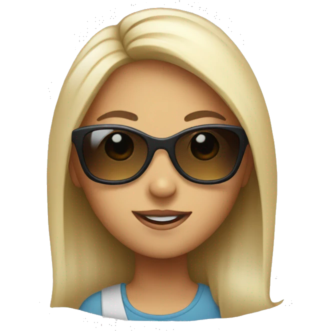 girl with charisma, aura, sunglasses, popular emoji