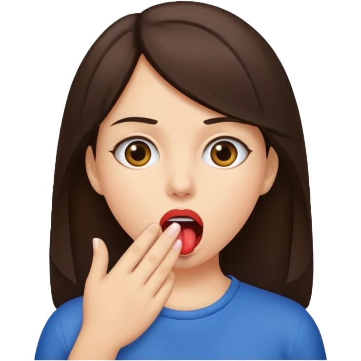 A brunette girl sucks a dick with her mouth. emoji