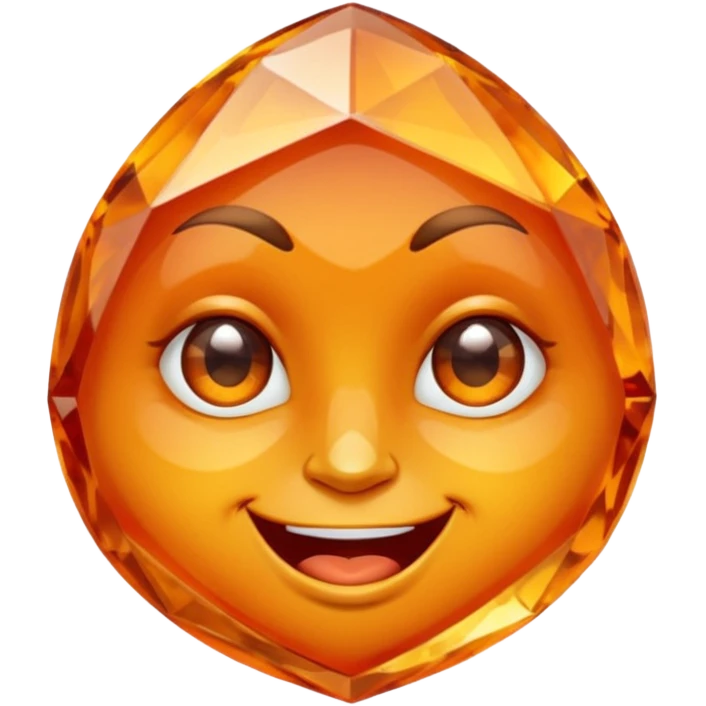 Orange crystal emoji winking face emoji