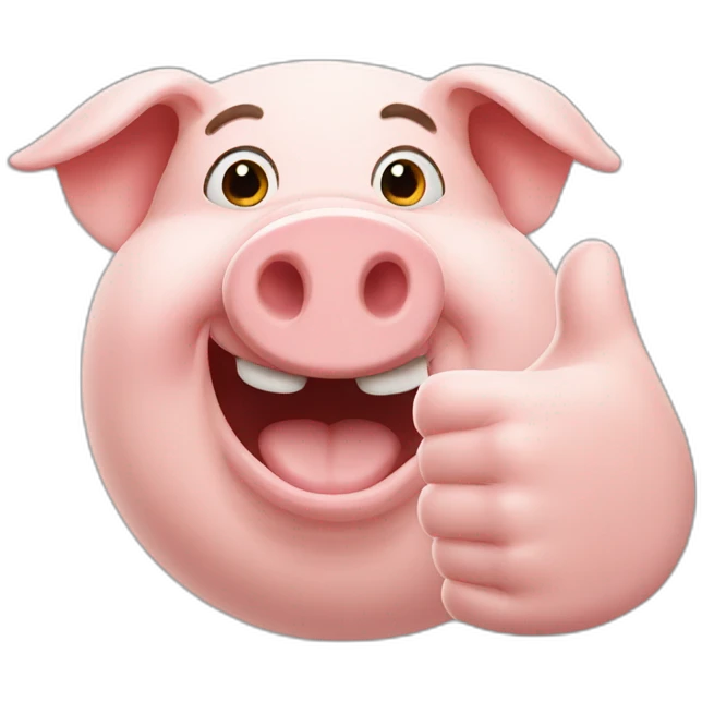 pig thumbs up emoji
