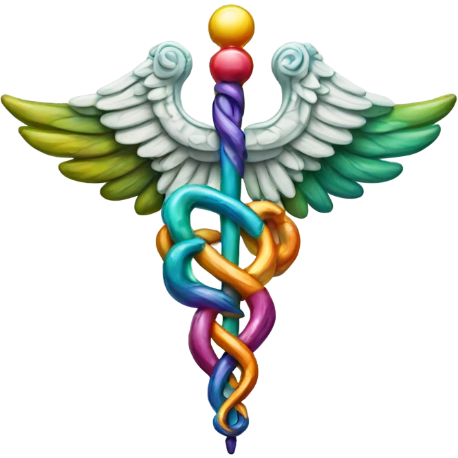 Elaborate and detailed colorful caduceus  emoji