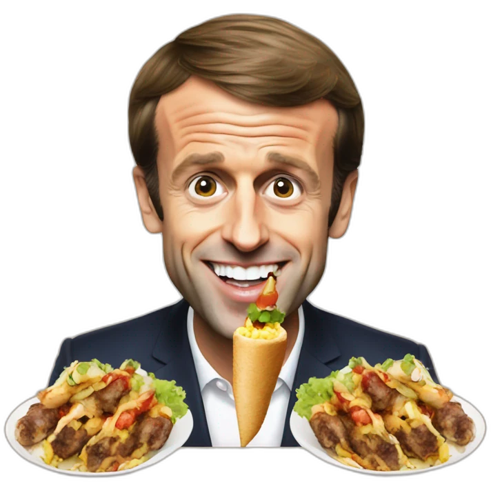 emmanuel macron eat kebab emoji
