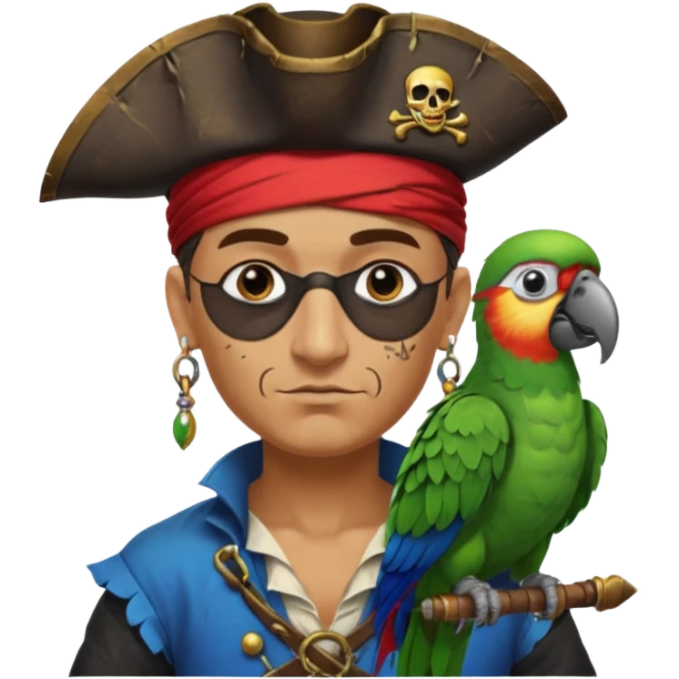 pirate and parrot emoji