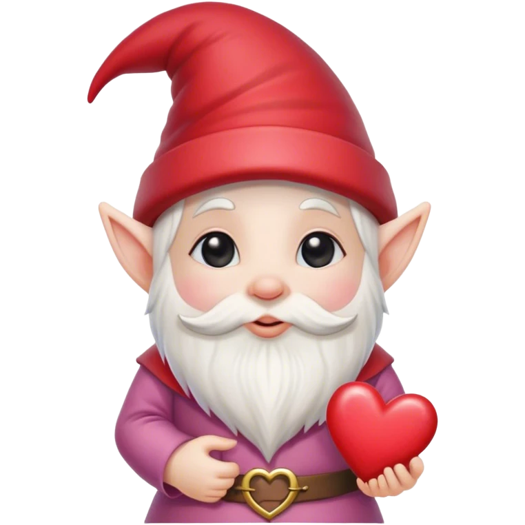 An adorable little Valentine’s Day style gnome with a heart emoji