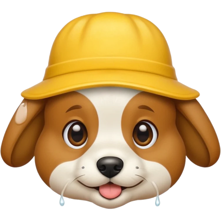 puppy dog with hat yellow emoji