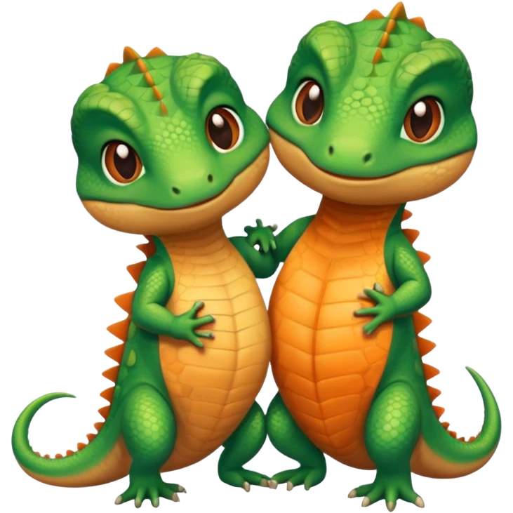 Romantic Lizard couple wear cute clothes  emoji