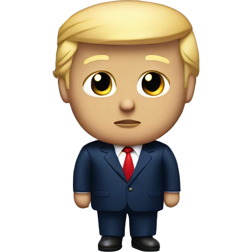 Donald Trump wearing navy suit and red tie  emoji