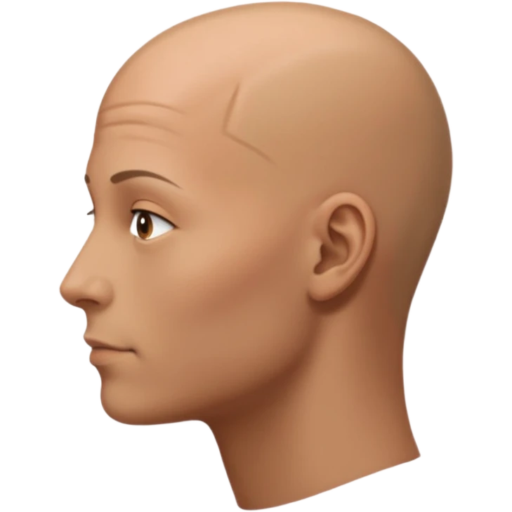 the profiile of a face with no hair, looking completely to the rifht emoji