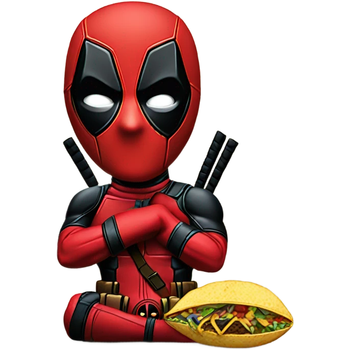 Deadpool eating taco emoji