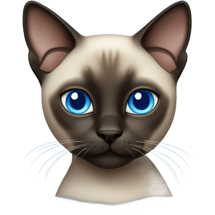 Dark siamese cat blue eyes emoji