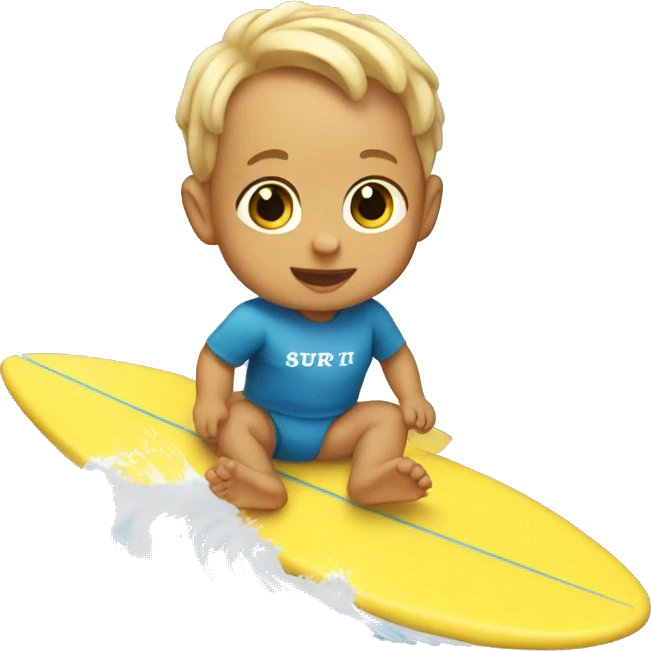Surfing baby emoji
